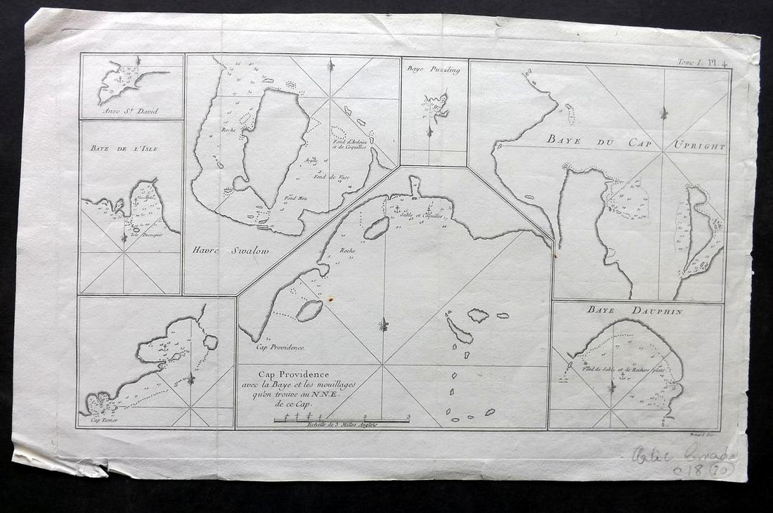 Cook's Voyages 1774 Map of Cape Providence, Chile (1 of 2)