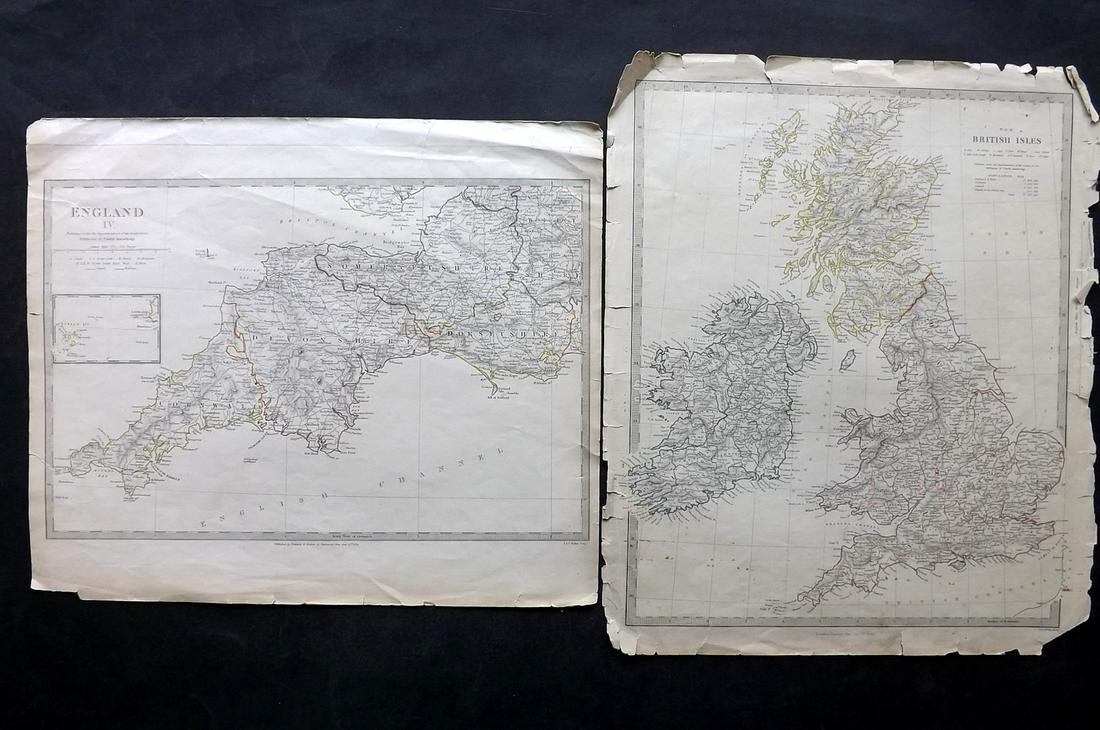 SDUK (Pub) 1830-56 Pair of Maps of Britain & England (1 of 2)