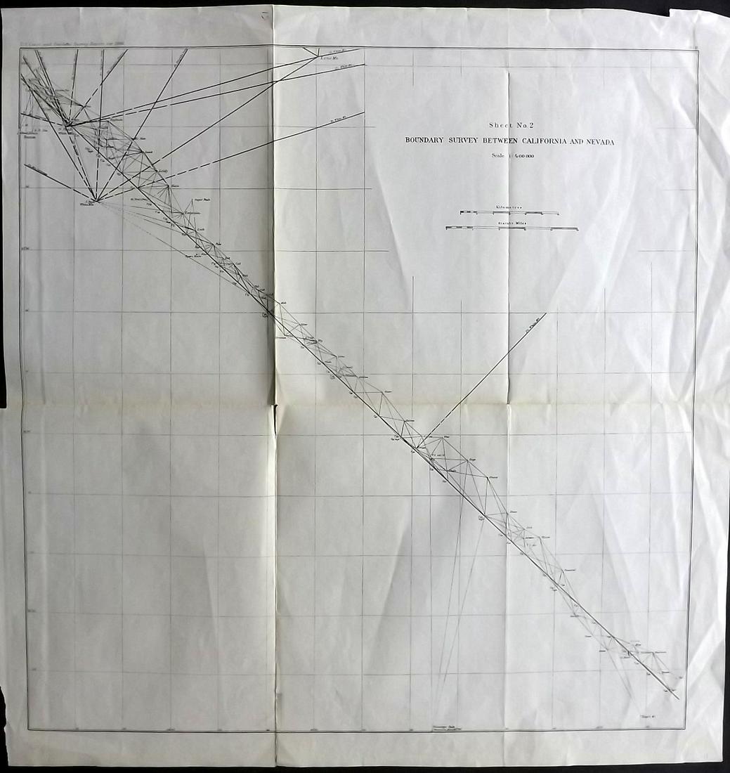 U S Coast Survey 1896 LG Map. California & Nevada (1 of 2)