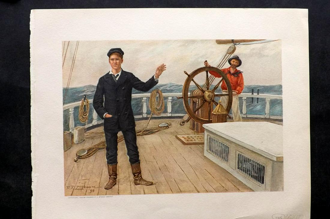 Barnes & Zogbaum 1898 Scarce Folio USA Maritime Print (1 of 2)
