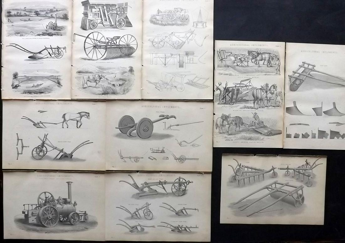 National Encyclopedia C1875 Lot 10 Prints. Agriculture (1 of 2)