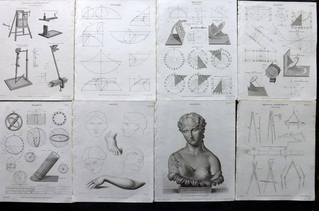 Rees, Abraham 1820 Lot of 8 Prints. Science & Tech: Copper Plates Published 1802-20 by Longman, Hurst, Rees & Orme for "The Cycloaedia: or, Universal dictionary of arts, sciences, and literature" By Abraham Rees. Paper Size: 10.5 x 8.5 inch (27 x 22cm)