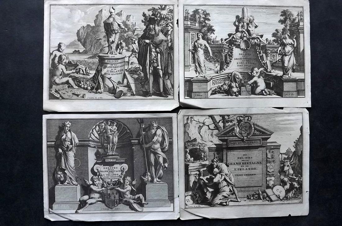 Van der Aa (Pub) 1707 Lot of 4 Engraved Title Pages (1 of 2)