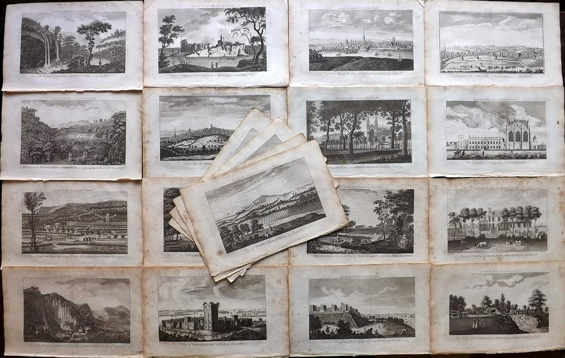 Burlington, Charles 1779 Lot of 20 Folio British Views: Folio Copper Plate Published 1779 by J. Cooke, London for "The Modern Universal British Traveller or, a New, Complete, and Accurate tour Through England, Wales, Scotland, and the Neighbouring Islands"