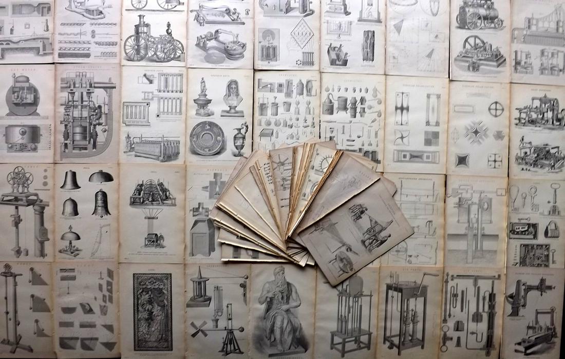 National Encyclopedia C1875 Lot of 100 Science Prints (1 of 7)