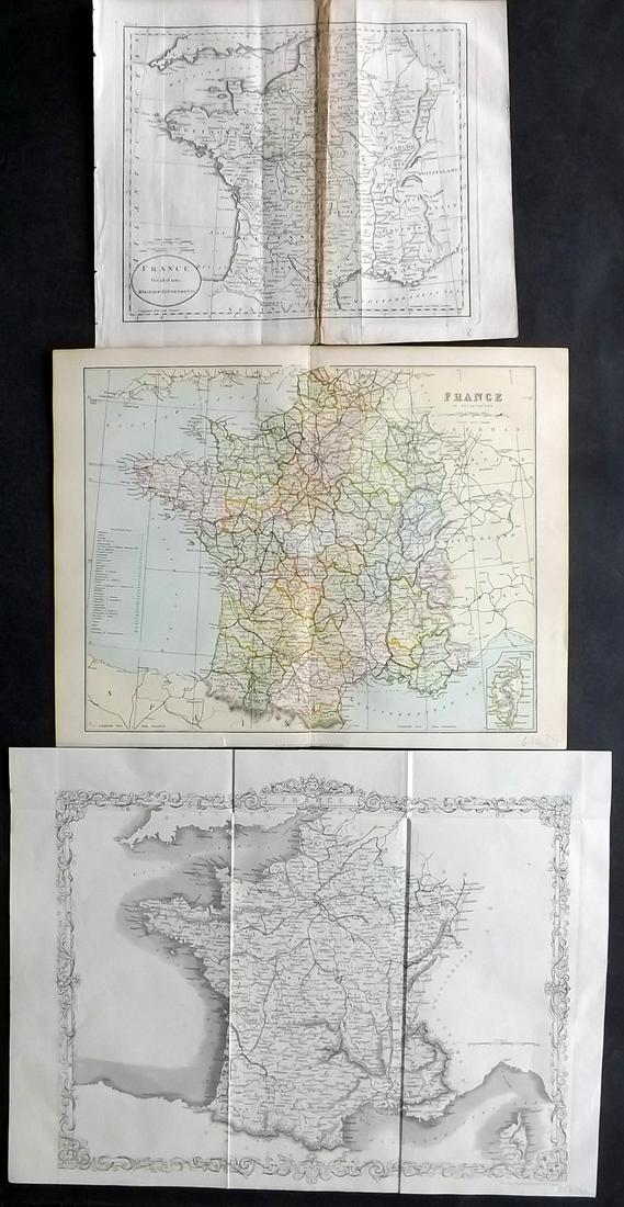 France 1807-C1875 Lot of 3 Antique Maps (1 of 2)