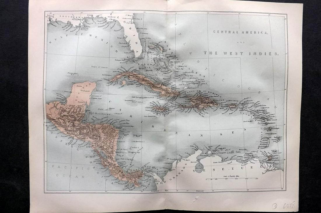 Hughes, William C1865 Map. Central America/West Indies (1 of 2)