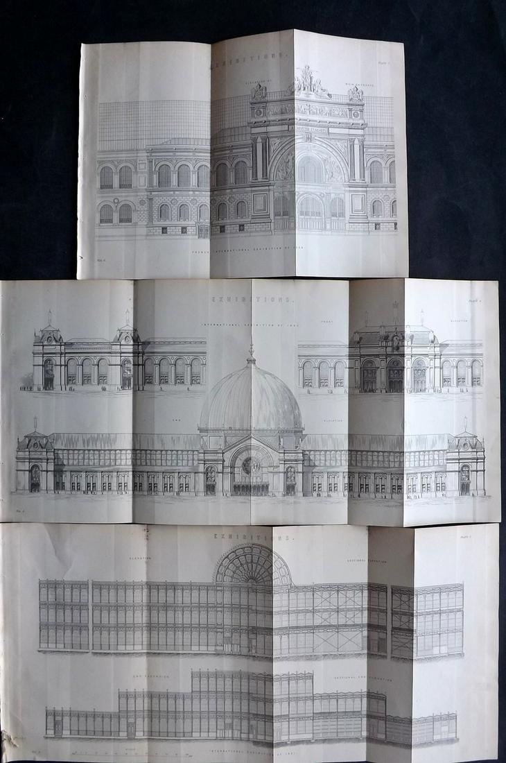 Nat. Ency. C1875 Lot 3 Architecture Prints. Exhibition (1 of 2)