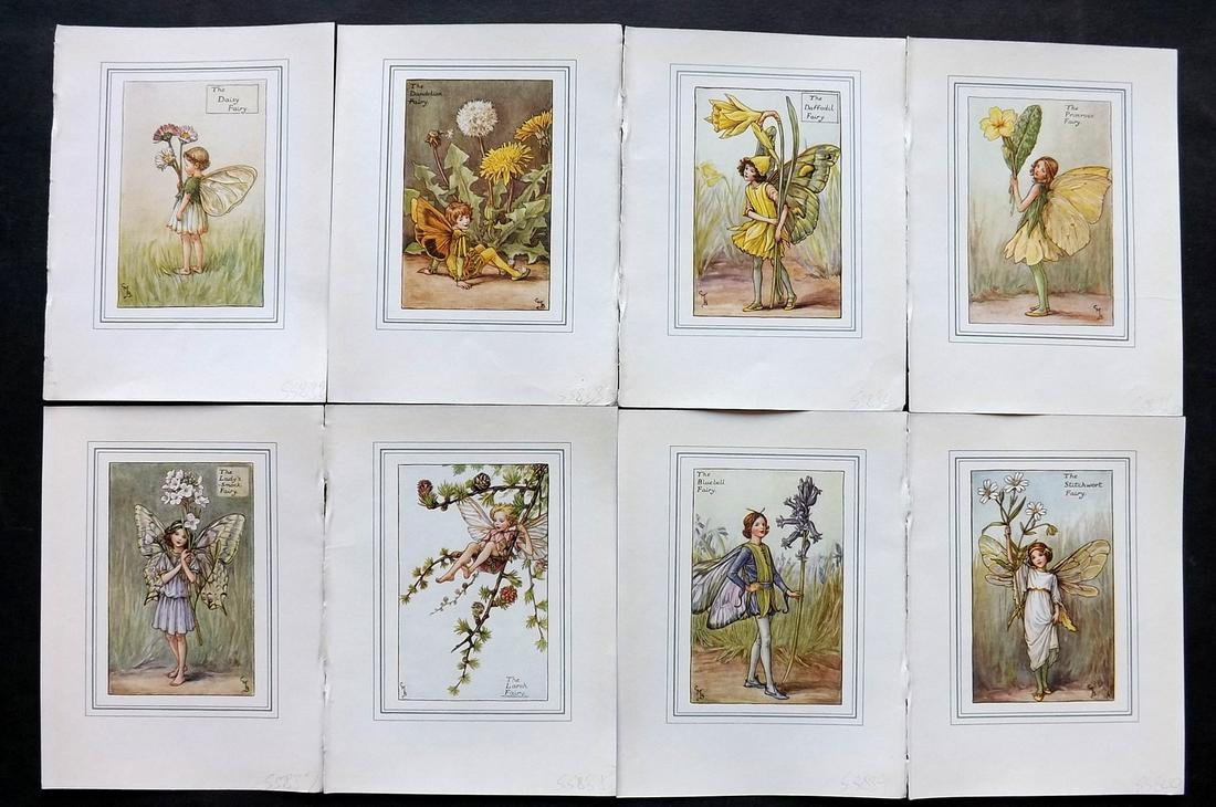 Barker, Cicely Mary C1930 Lot of 8 Flower-Fairy Prints: Lithographs Published C1928-40 by Blackie & Son, London & Glasgow for the "Flower-Fairies" Series by Cicely Mary Barker. Slightly Larger images/paper than usual from "The Book of the Flower Fairies" R