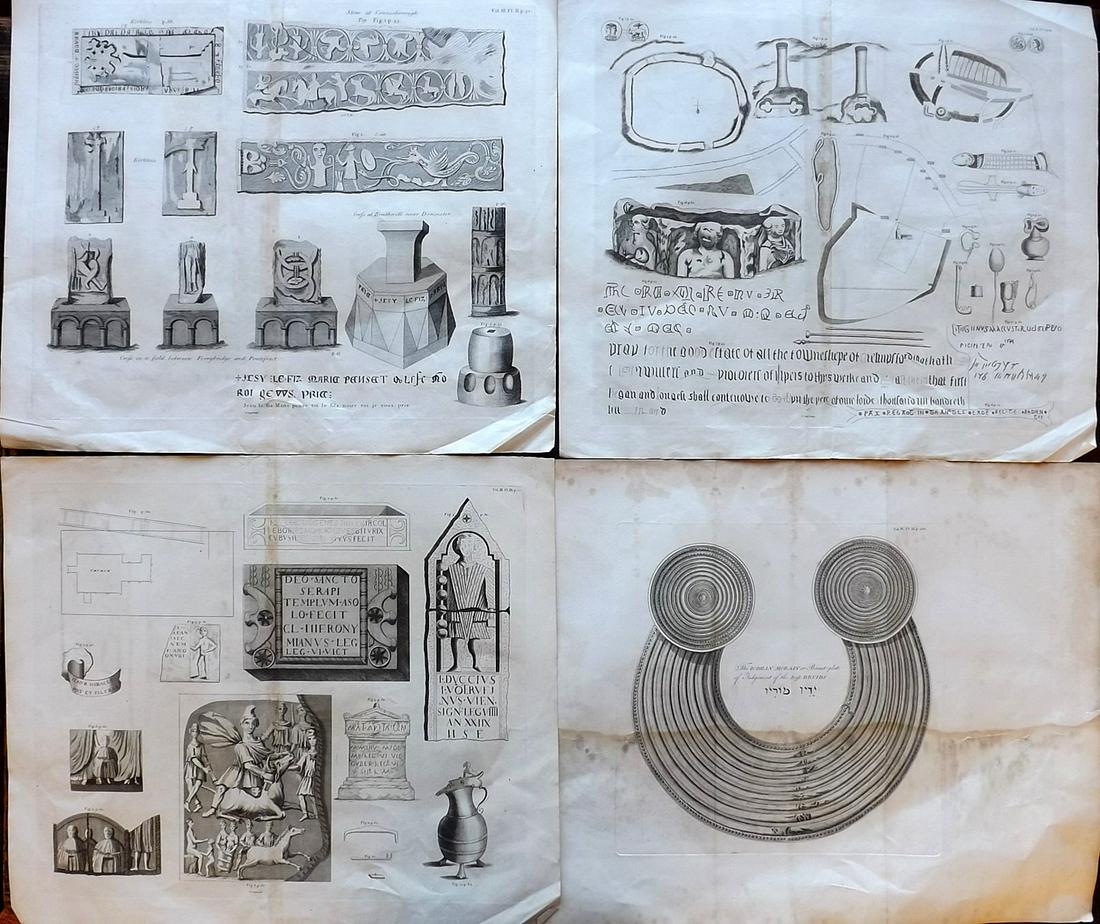 Camden, William 1806 Lot 4 LG Folio Antiquities Prints: Large Folio Copper Plates Published 1806, London for "Britannia: or a Chorographical Description of the Flourishing Kingdoms of England, Scotland, and Ireland, and the Islands Adjacent" by William Cam