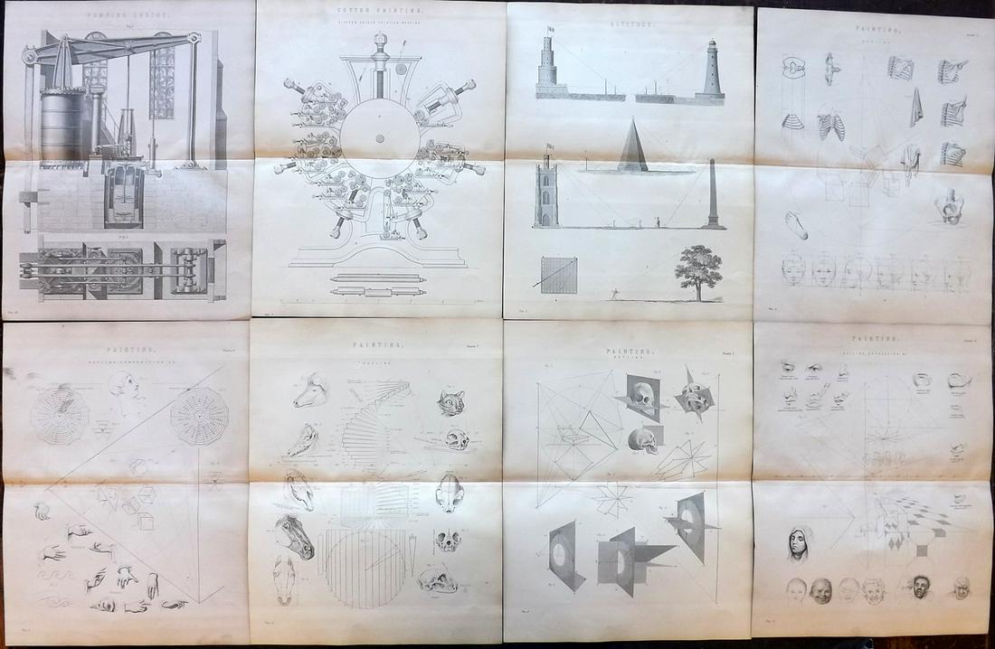 National Encyclopedia C1875 Lot 8 Prints. Science Tech (1 of 2)