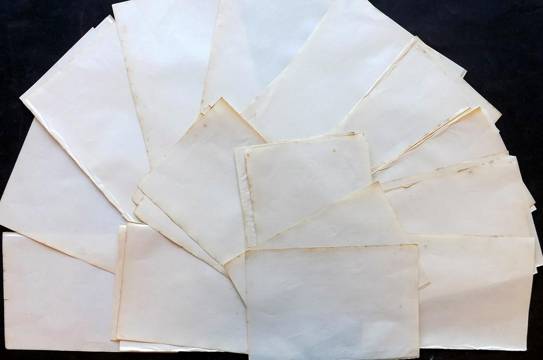 Old Paper, Bookbinding C1875 Lot of 36 Uniform Sheets: Lot of Uniform Stock Paper Sheets, British, Large 8vo, C1875. Paper Size: 10 x 7 inch (25 x 18cm) Minor tone spotting in parts, otherwise fine