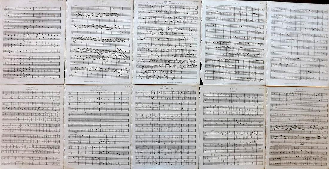 Rees, Abraham 1820 Lot of 10 Sheet Music Prints (1 of 2)