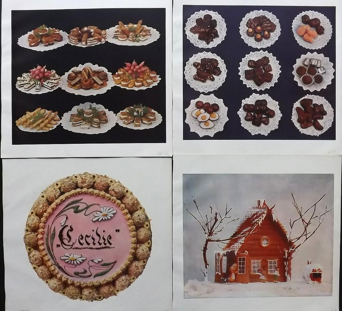 Weber, Johannes 1923 Lot of 4 Food Prints. Cakes (1 of 2)