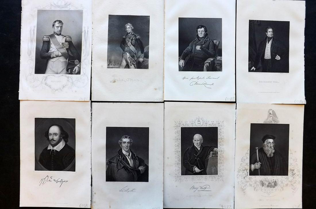 Wright, Thomas 1860 Lot of 8 Antique Portrait Prints (1 of 2)