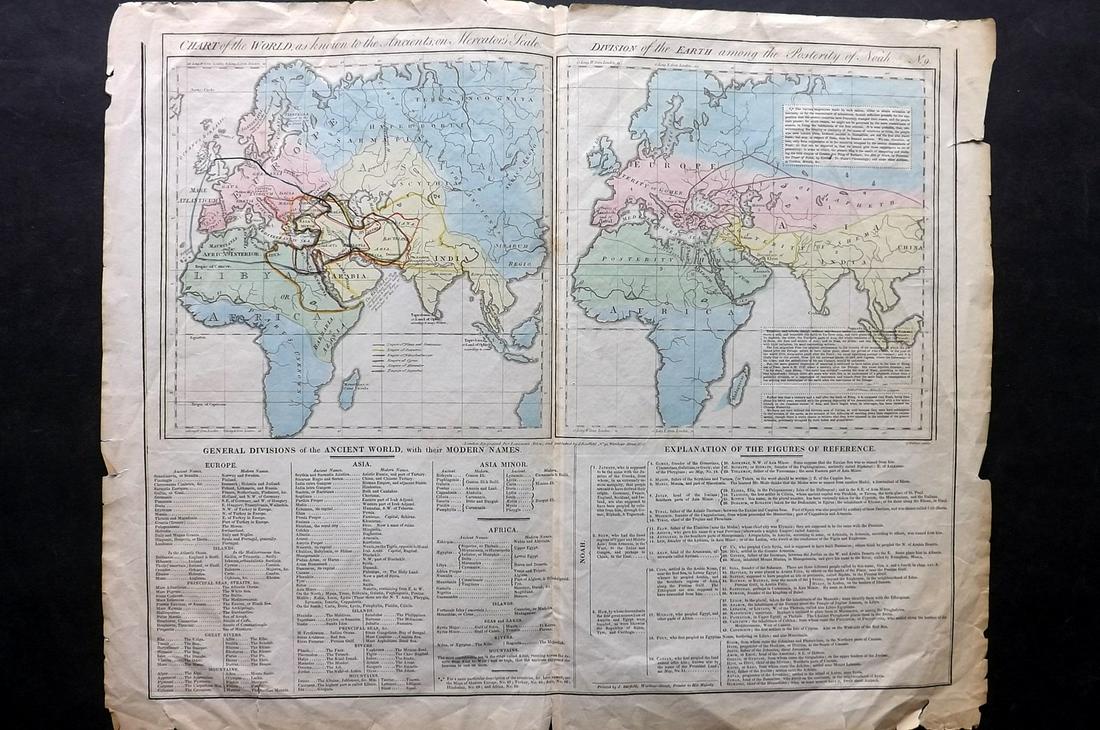 Lavoisne, C. V. 1830 Hand Col Map. Ancient World (1 of 2)