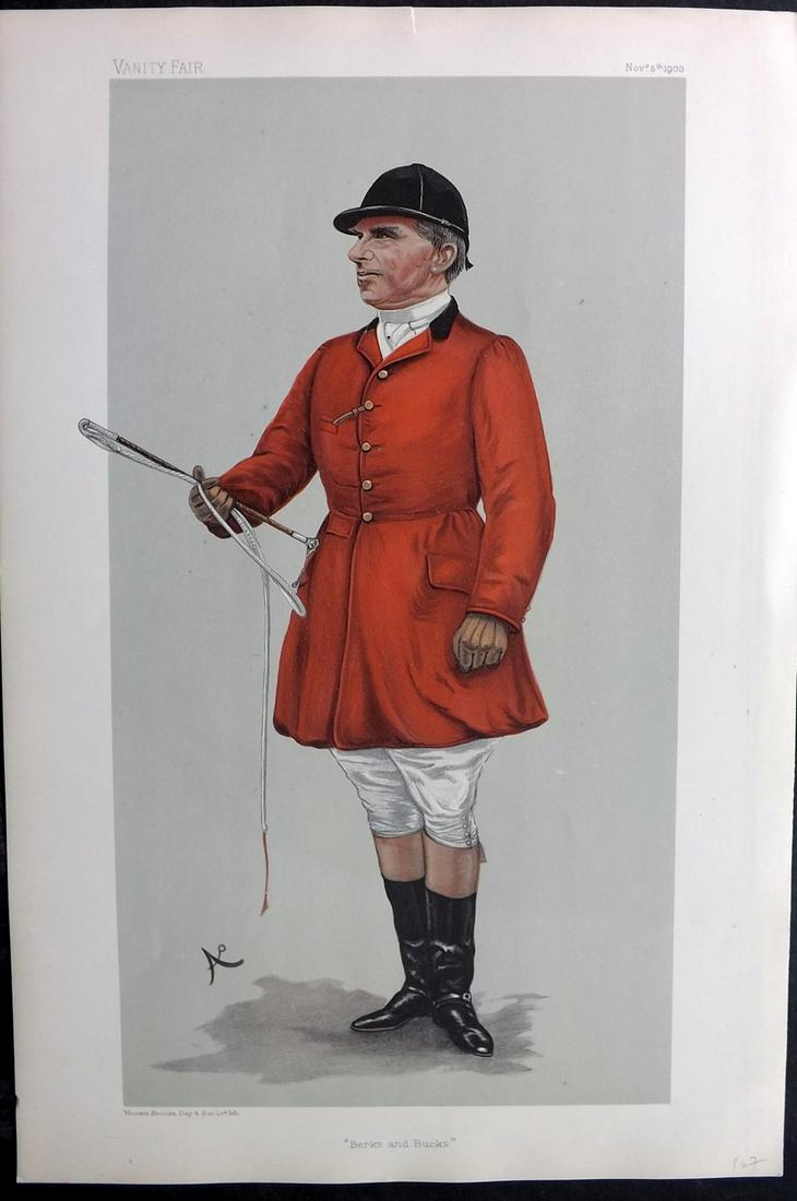 Vanity Fair Print 1903 Robert Wilmot, Foxhunter: Chromolithograph Published 1869-1914, London for "Vanity Fair" Paper Size: 15 x 10 inch (38 x 25cm) Approx. Some toning. A few small closed margin tears