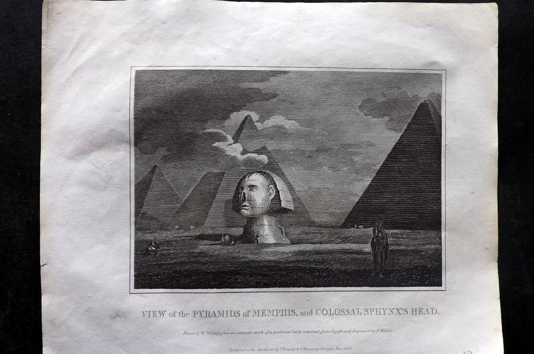 Barclay, James 1812 Print. Sphinx & Pyramids, Egypt (1 of 2)