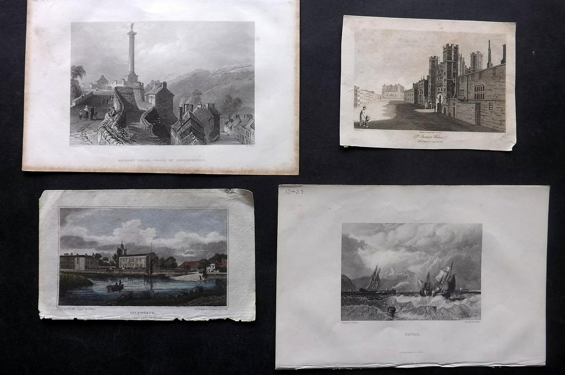 British Views 19th Cent Lot of 4 incl Hand Col (1 of 2)