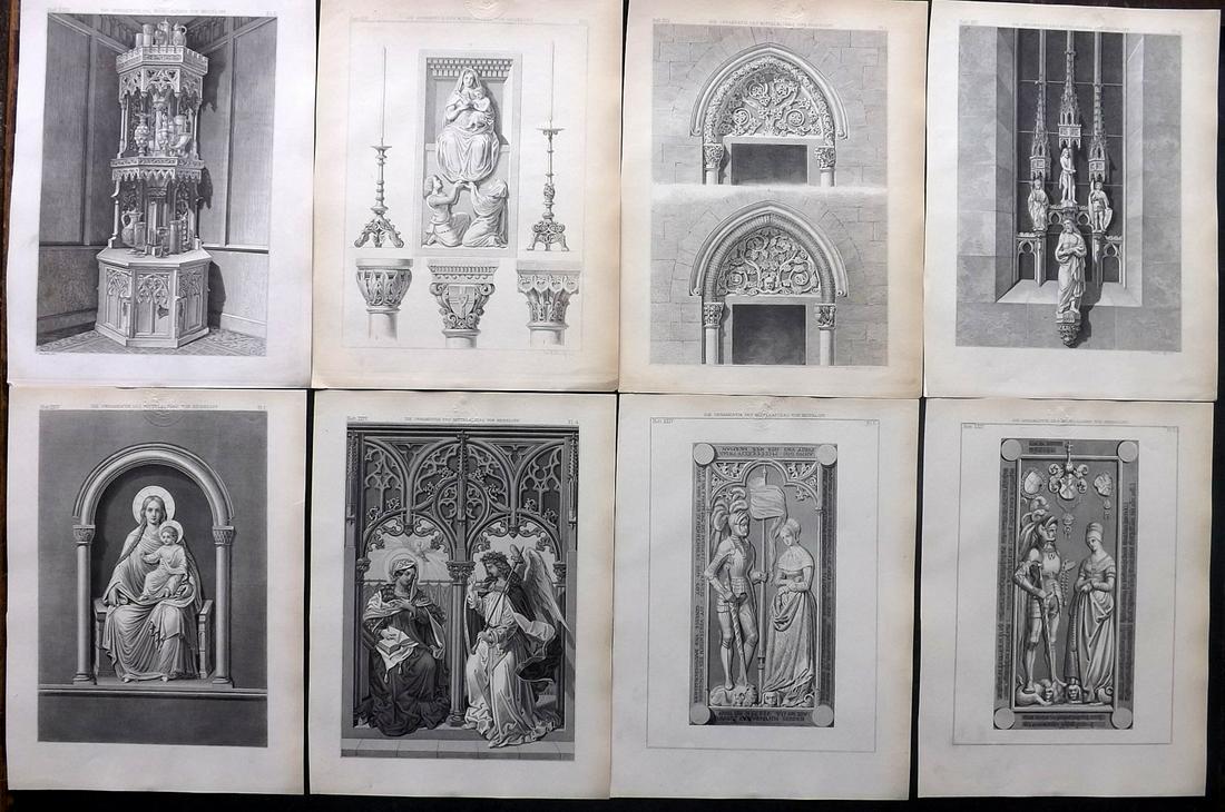 Heideloff, Carl C1895 Lot of 8 Architectural Prints (1 of 2)