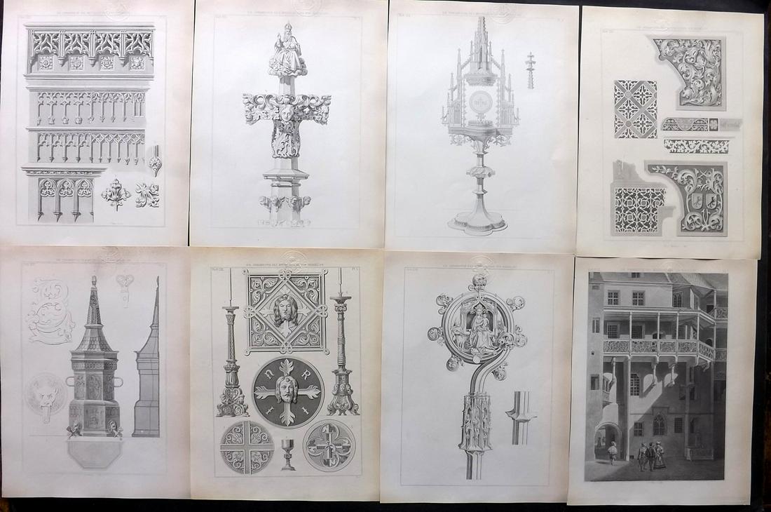 Heideloff, Carl C1895 Lot of 8 Architectural Prints (1 of 2)
