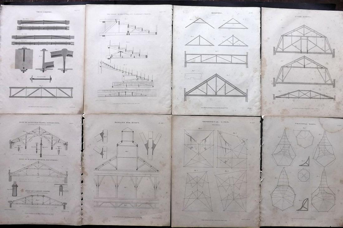 Nicholson, Peter 1847 Lot of 8 Building/Architecture (1 of 2)