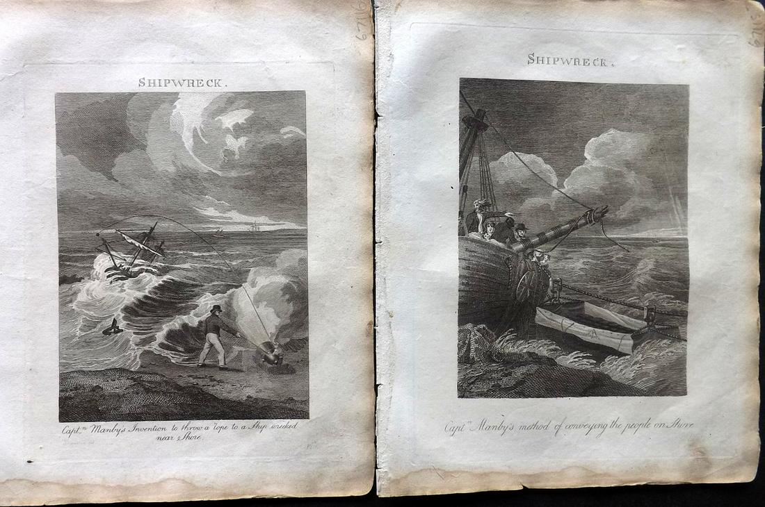 Barclay, James 1812 Pair of Prints. Shipwreck Lifeboats (1 of 2)