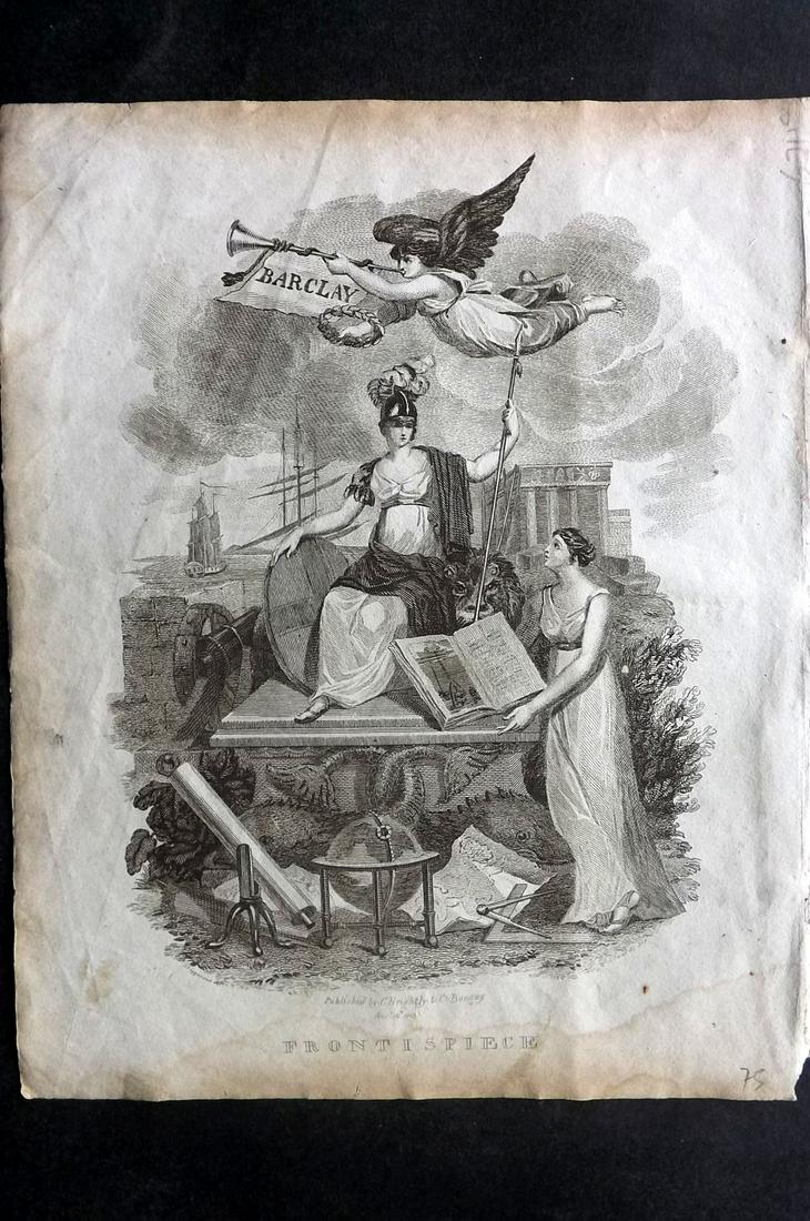 Barclay, James 1812 Print. Frontis, Britannia, Globe (1 of 2)