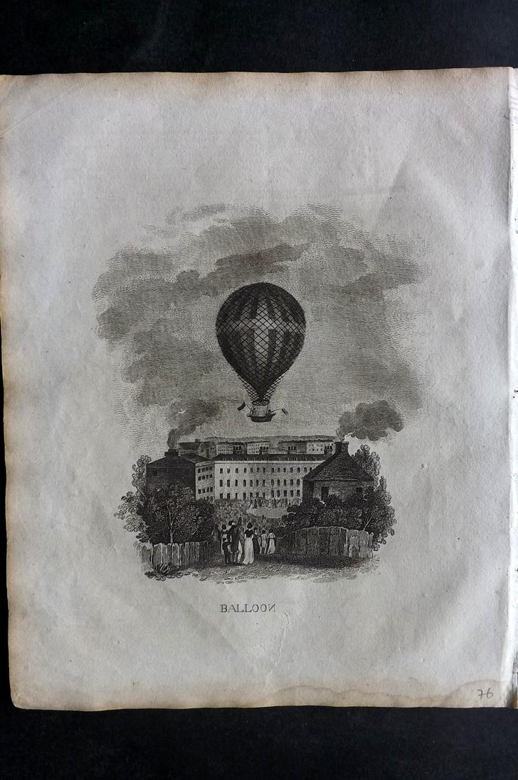 Barclay, James 1812 Print. Hot Air Balloon (1 of 2)