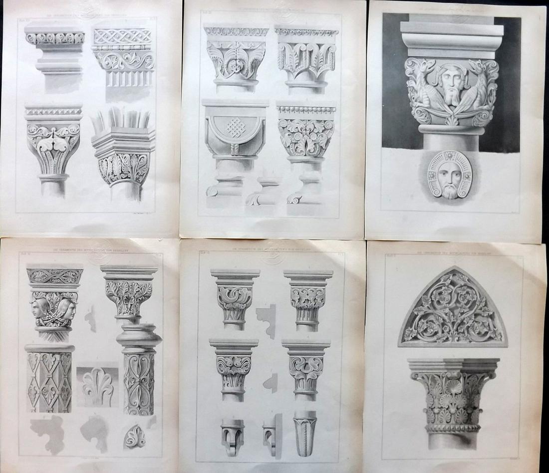 Heideloff, Carl C1895 Lot of 6 Architectural Columns (1 of 2)