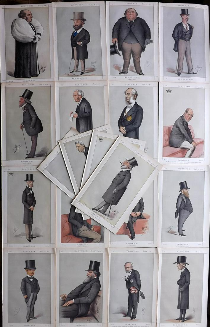 Vanity Fair Prints 1871 Lot of 20 Antique Prints (1 of 6)