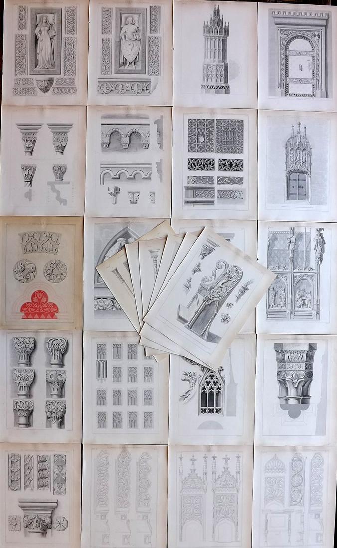 Heideloff, Carl 1840's Lot of 26 Architectural Prints (1 of 12)