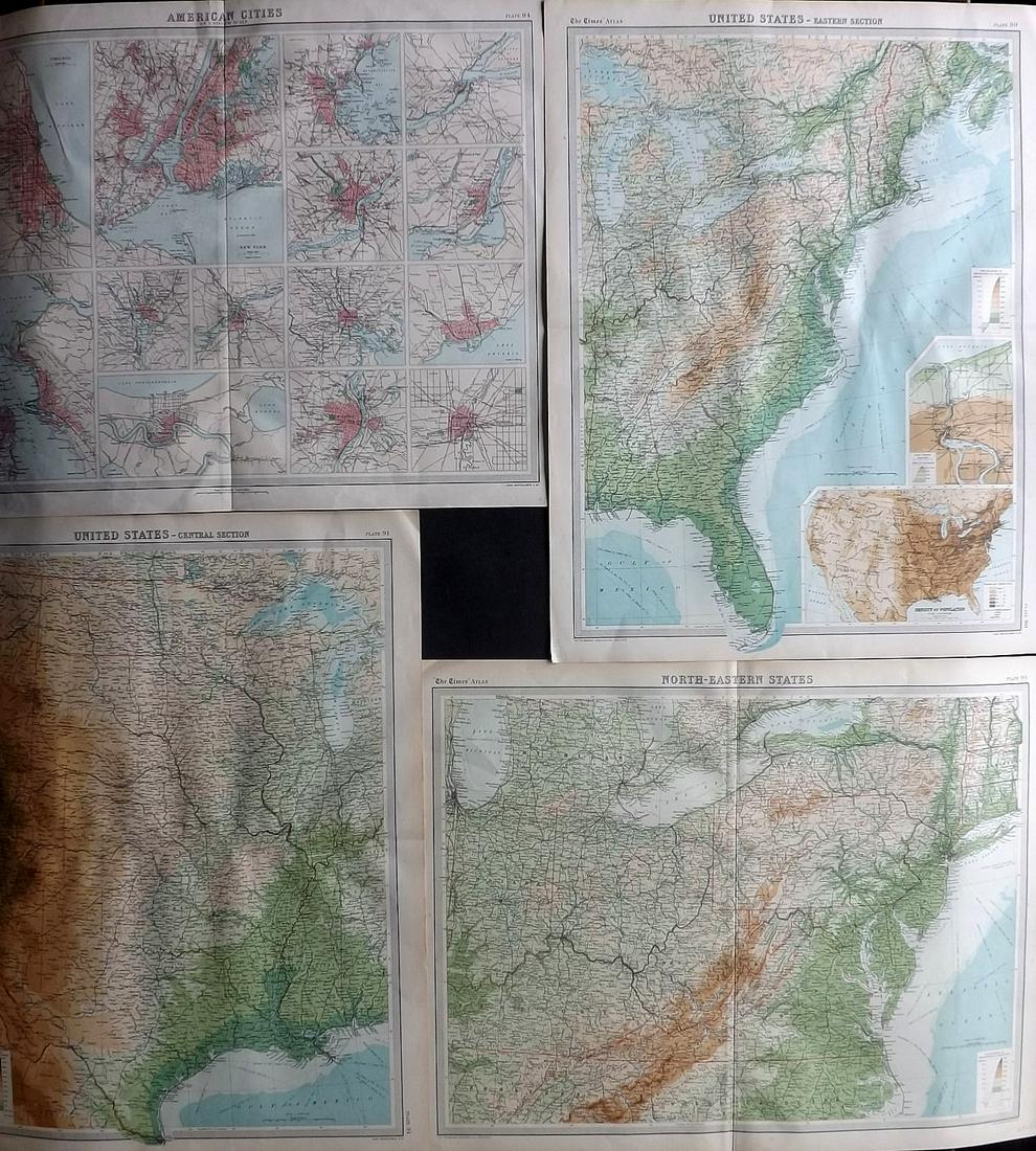 Bartholomew, John 1922 Lot of 4 Large USA Maps (1 of 2)