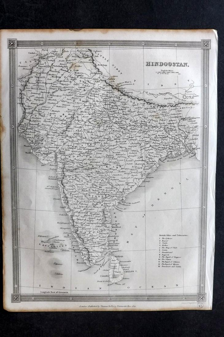 Findlay, Alex C1835 Antique Map. Hindoostan India (1 of 2)