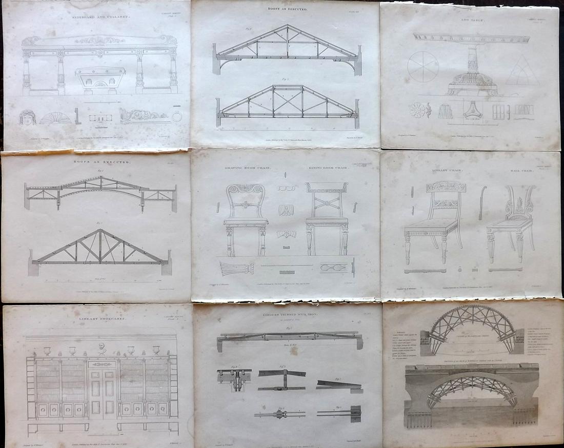 Nicholson, Peter 1847 Lot of 9 Building/Architecture (1 of 2)