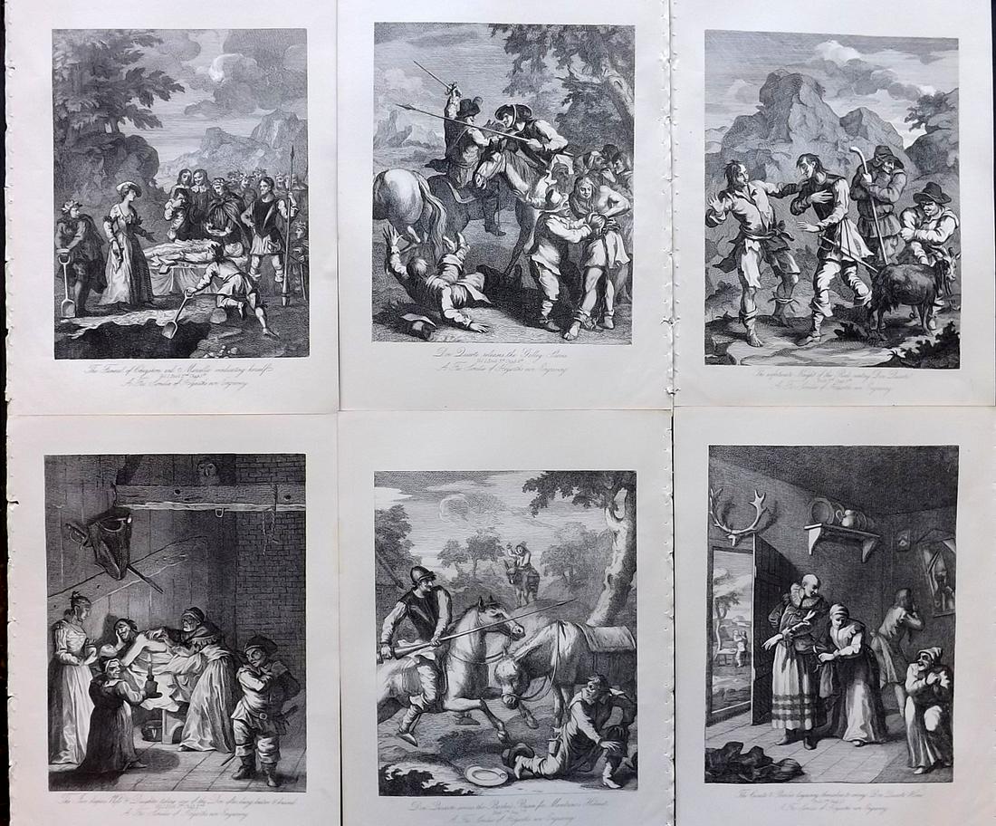 Hogarth, William C1870 Set of 6 Prints. Don Quixote: Steel Engravings Published C1870, London for "The Complete Works of William Hogarth" by James Hannay, Rev. Trusler and E. F. Roberts. Paper Size: 12 x 8.5 inch (30 x 22cm) Good Condition