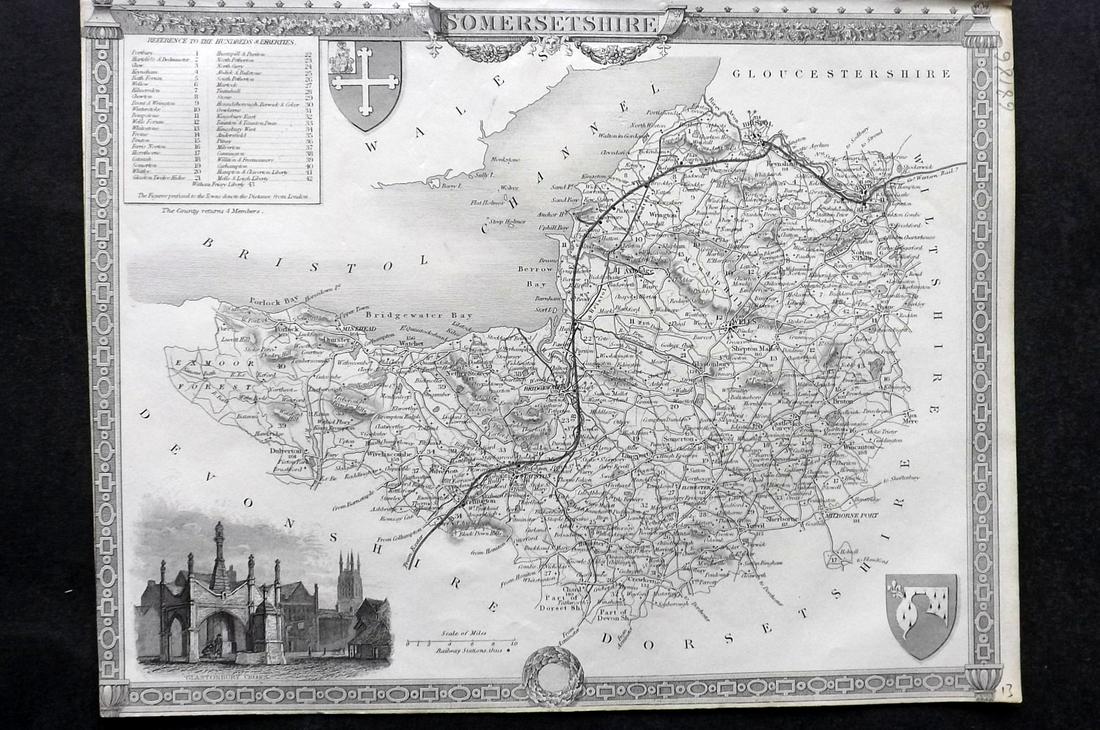Moule, Thomas C1845 British Map. Somersetshire (1 of 2)