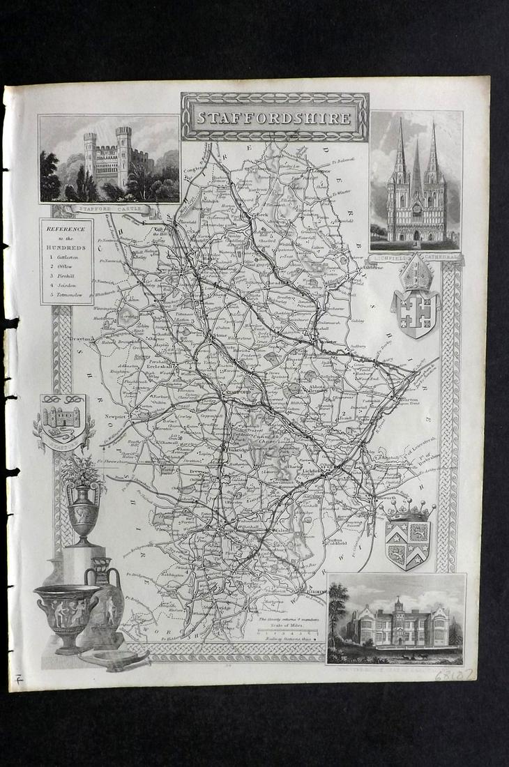 Moule, Thomas C1845 British Map. Staffordshire (1 of 2)