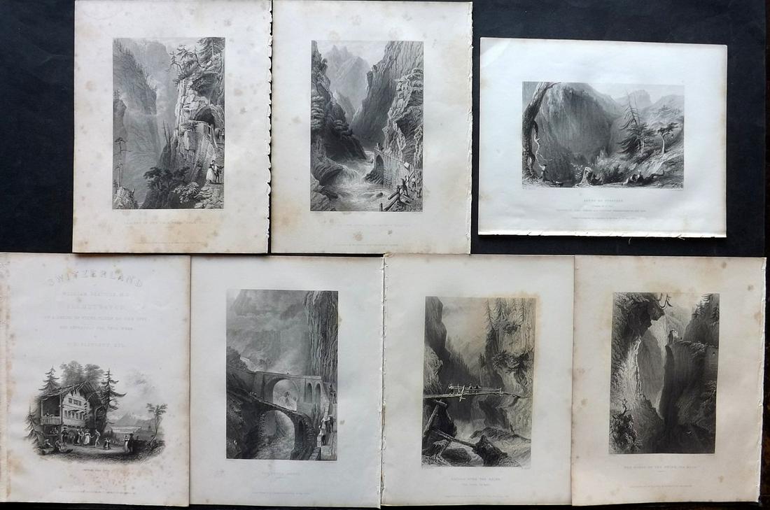 Bartlett, William 1836 Lot of 7 Views of Switzerland (1 of 2)