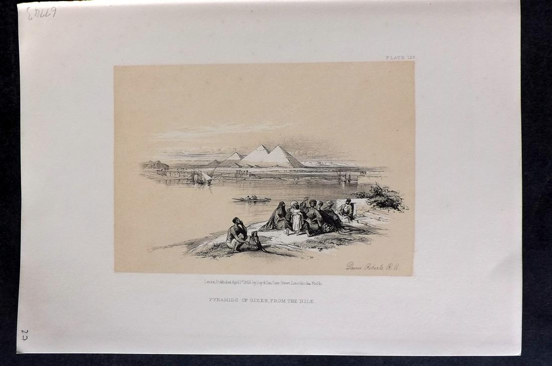 Roberts, David 1856 Print. Pyramids of Gizeh 128 Egypt (1 of 2)