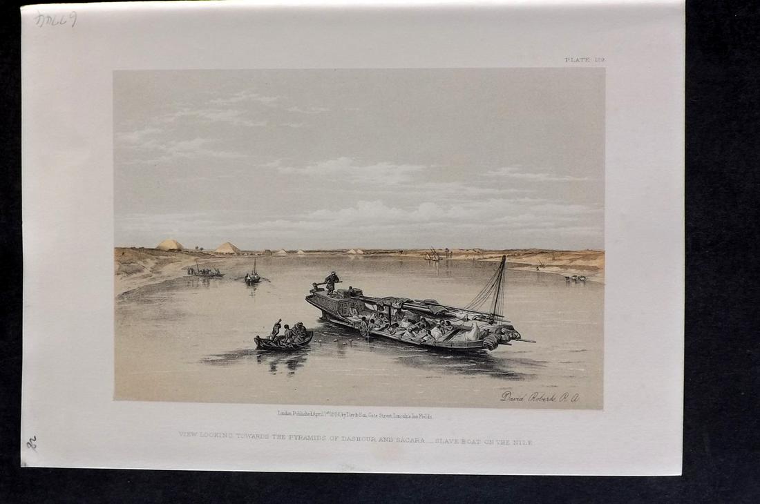 Roberts, David 1856 Print. Looking towards the Pyramids (1 of 2)