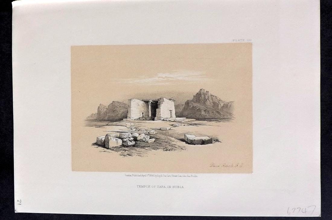 Roberts, David 1856 Print. Temple of Tapa in Nubia 132 (1 of 2)