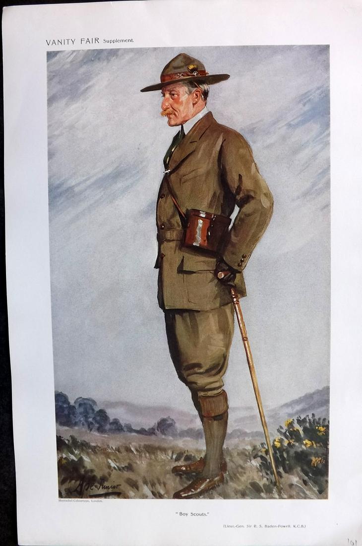 Vanity Fair Print 1911 Baden Powell, Boy Scouts (1 of 1)