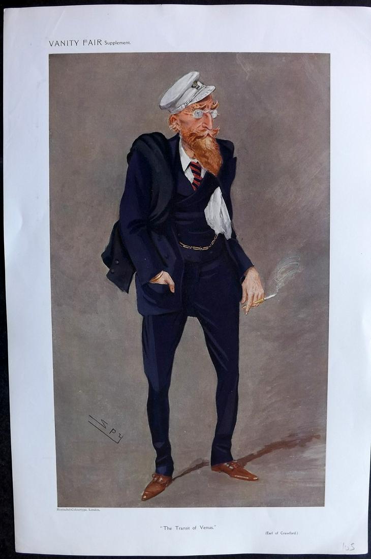 Vanity Fair Print 1908 Earl of Crawford, Astronomy (1 of 1)