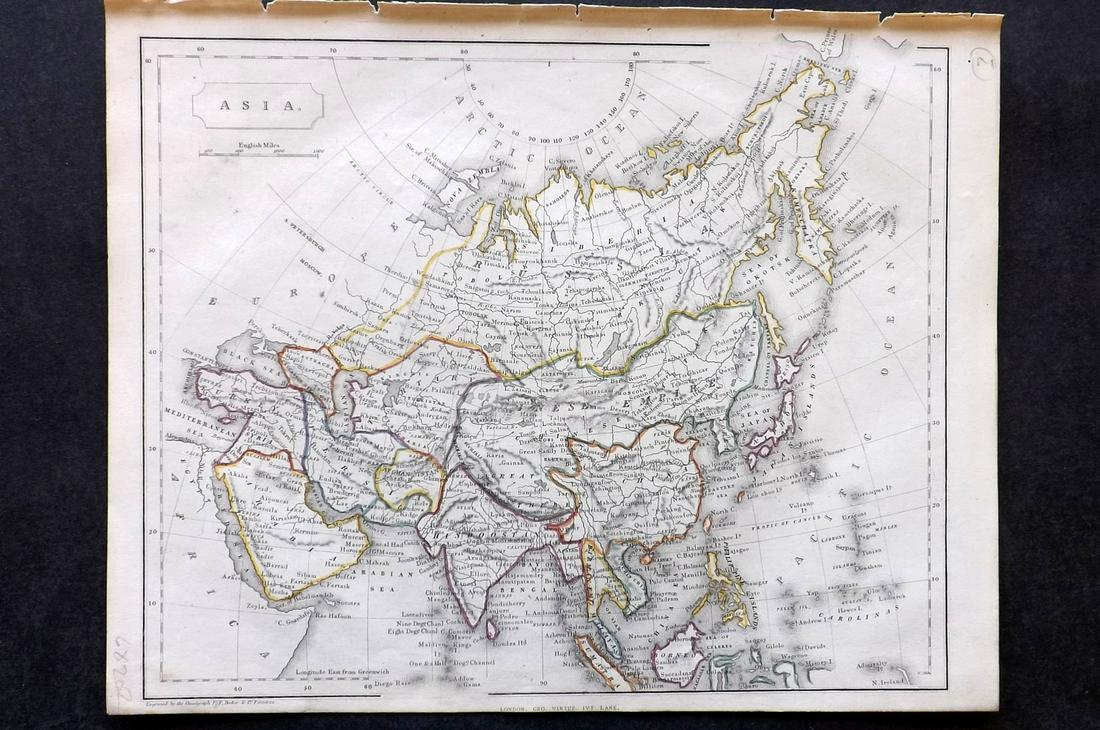 Barclay & Becker C1845 Map. Asia Continent (1 of 2)