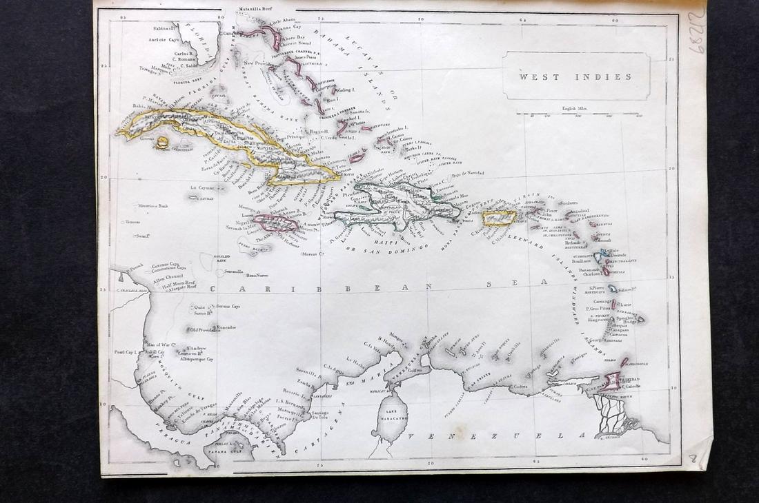 Barclay & Becker C1845 Map. West Indies (1 of 2)