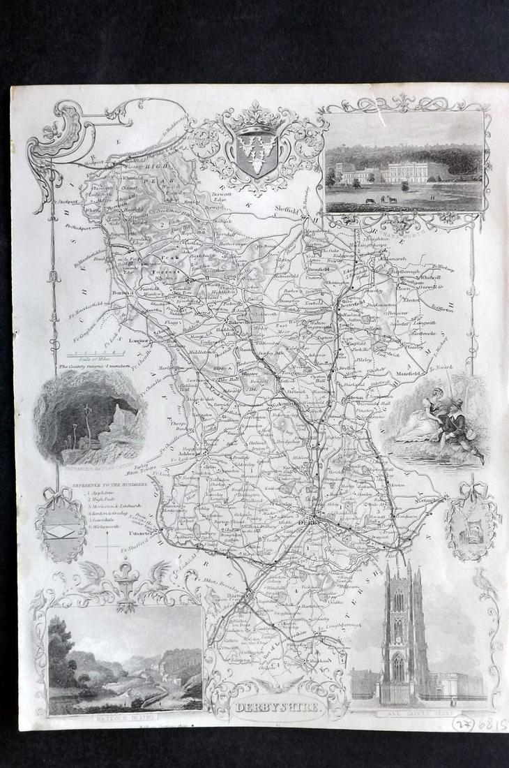 Moule, Thomas C1845 British Map. Derbyshire (1 of 2)