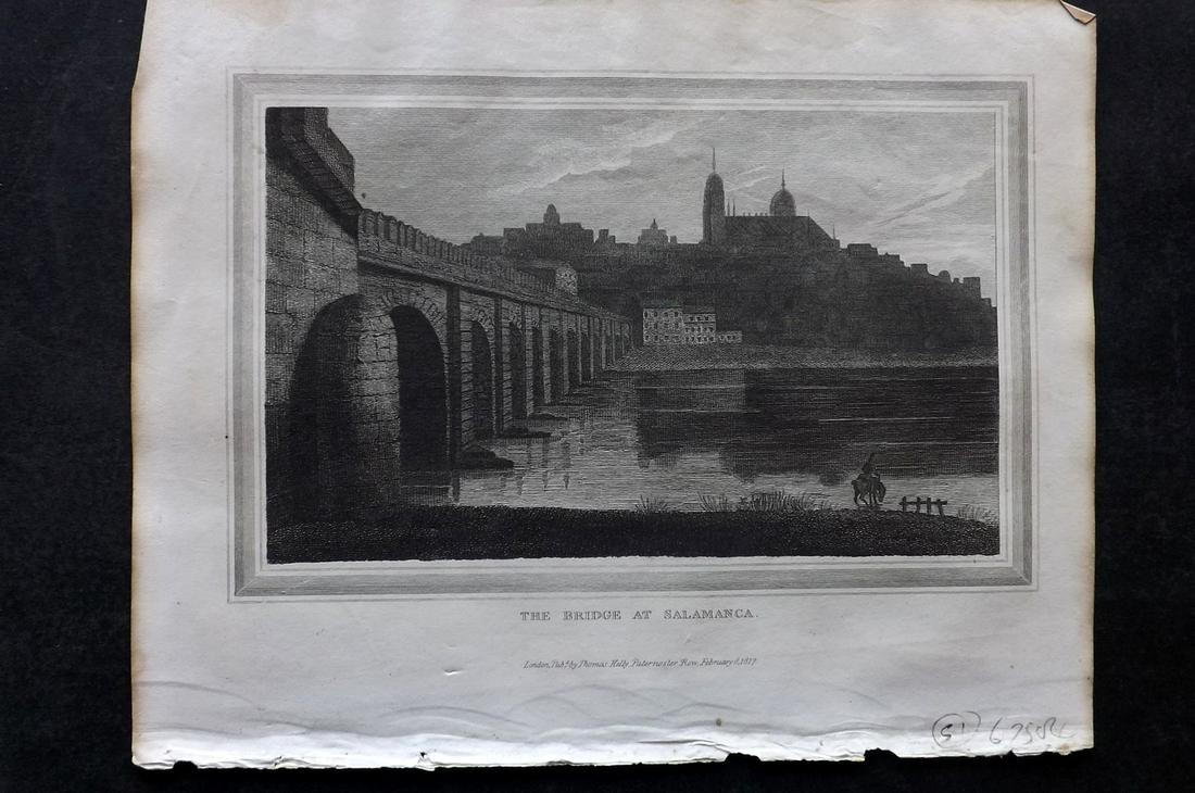 Kelly, Christopher 1816 Print. Bridge, Salamanca Spain (1 of 2)