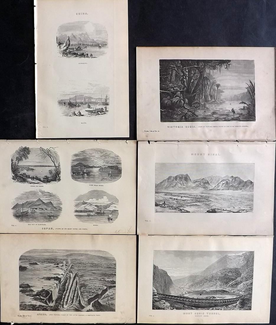 Nat. Ency. C1875 Mixed Lot of 6 Views incl Hong Kong (1 of 2)