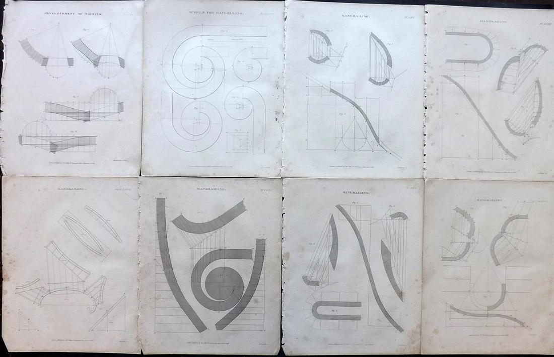 Nicholson, Peter 1847 Lot of 8 Building/Architecture (1 of 2)